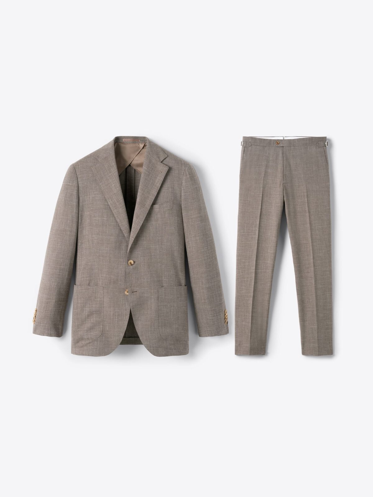 Loro Piana Fabric Taupe Wool Silk and Linen Hudson Suit - Custom