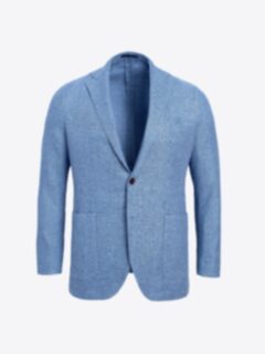 Shop Bedford Sky Blue Linen and Wool Hopsack Jacket