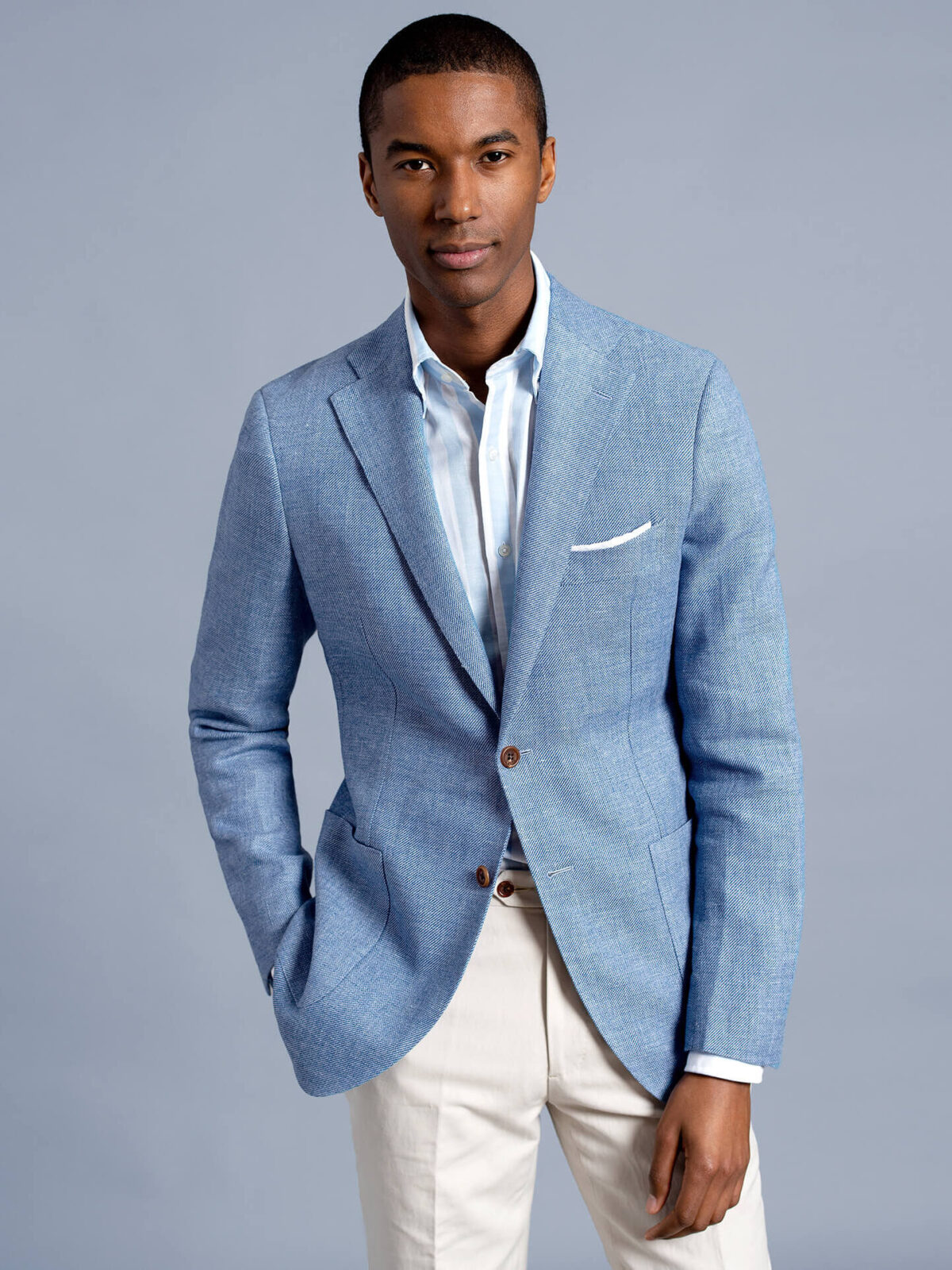 Light blue linen on sale blazer