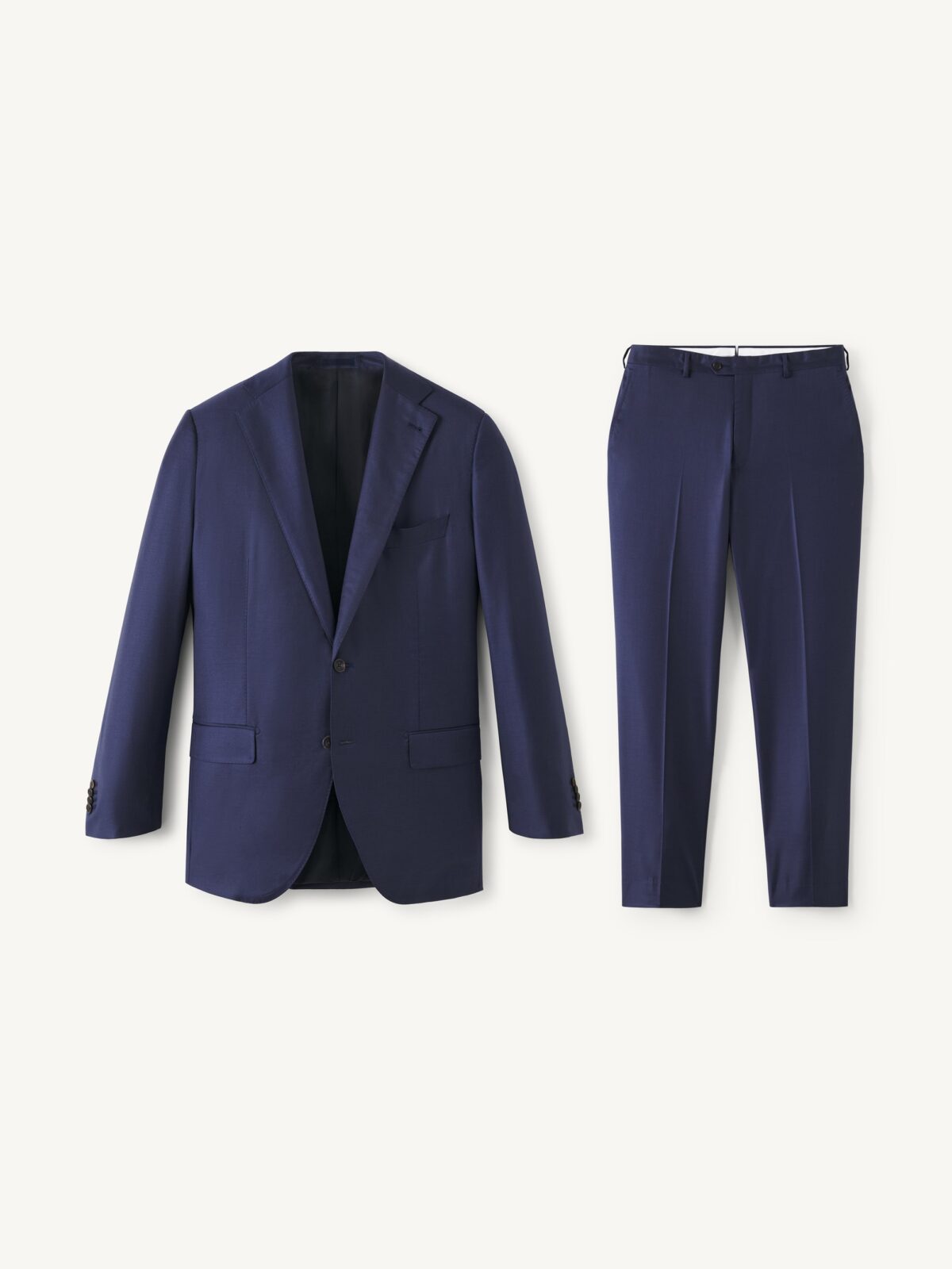 Loro Piana Fabric Navy S170s Wool and Silk Mercer Suit - Custom