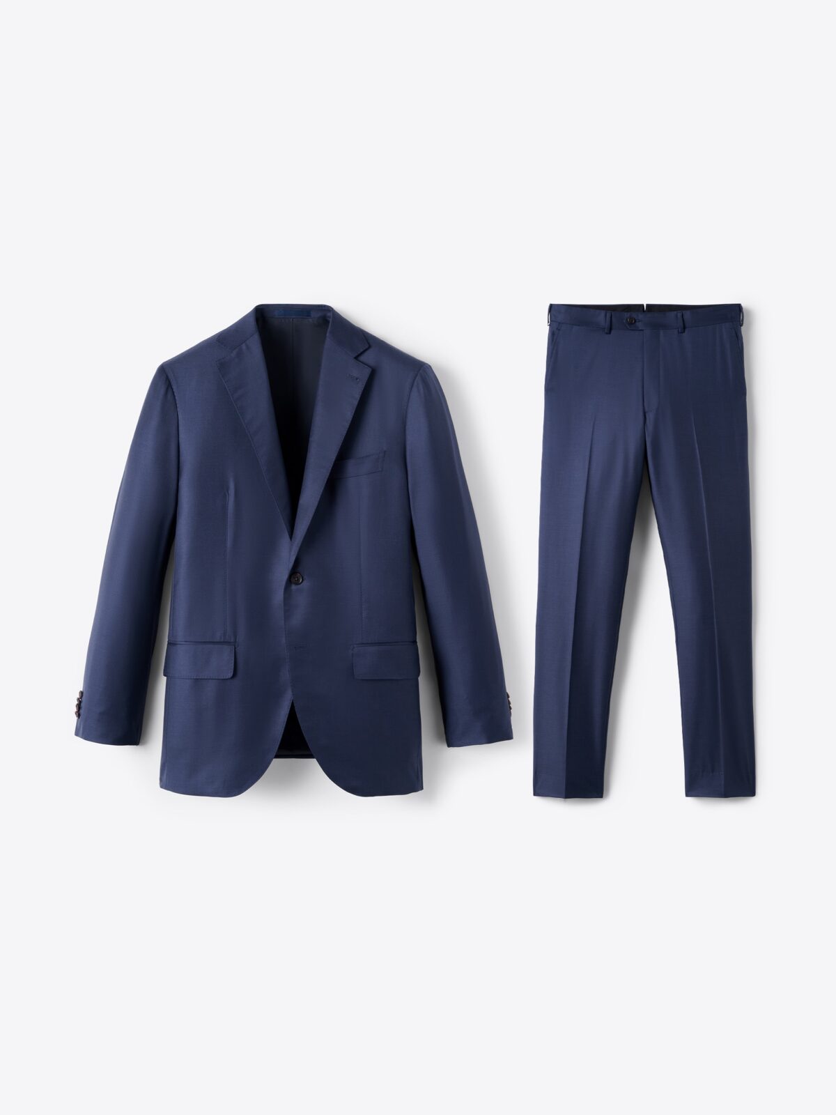 Loro Piana Fabric Navy S170s Wool and Silk Mercer Suit - Custom