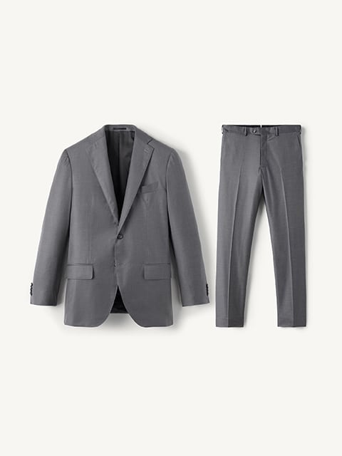 Loro Piana Fabric Grey S170s Wool and Silk Mercer Suit - Custom