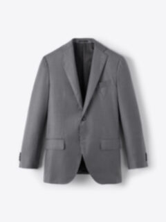Shop Loro Piana Fabric Grey S170s Wool and Silk Suit Jacket