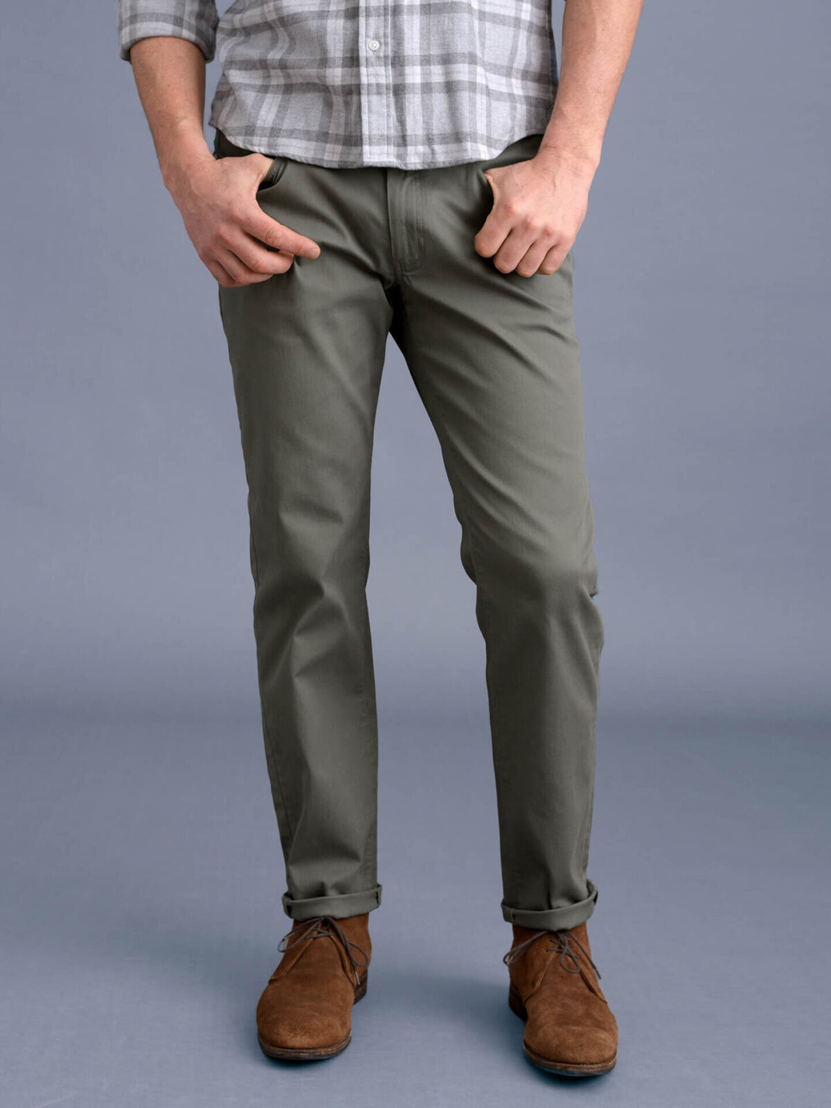 Faded Olive Bedford Cord Five Pocket Pants