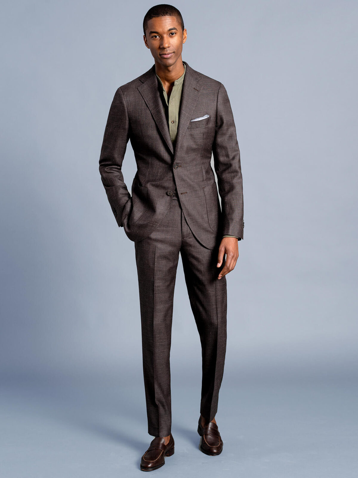 Brown tailored deals suit