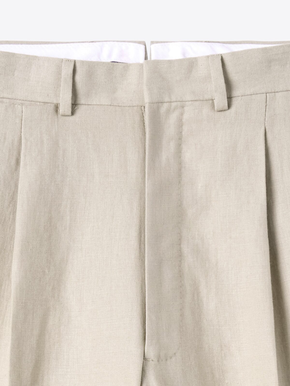 【DEARMINE】Halo Linen Two Tuck Pants Hallie Linen Pants in Tan | Groovy's