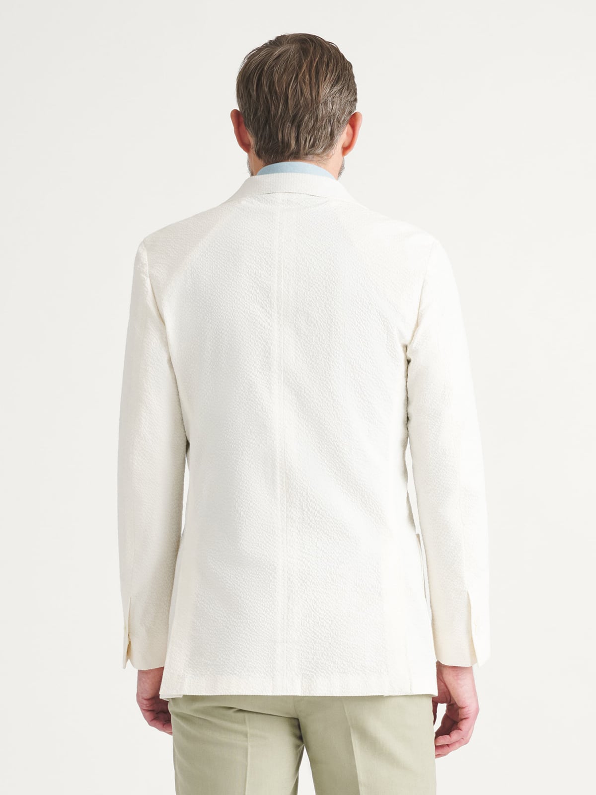 Zanieri Ivory Stretch Seersucker Jacket - Custom Fit Tailored Clothing
