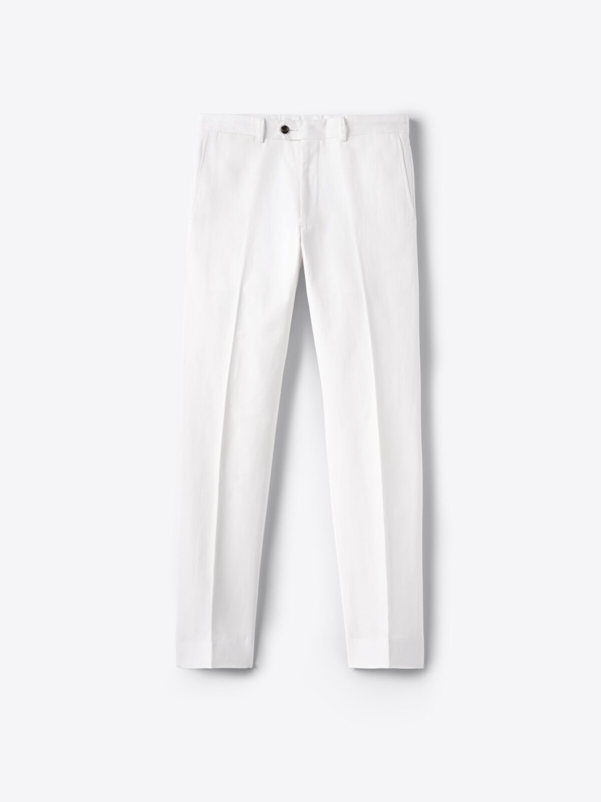 White Cotton and Linen Dress Pant