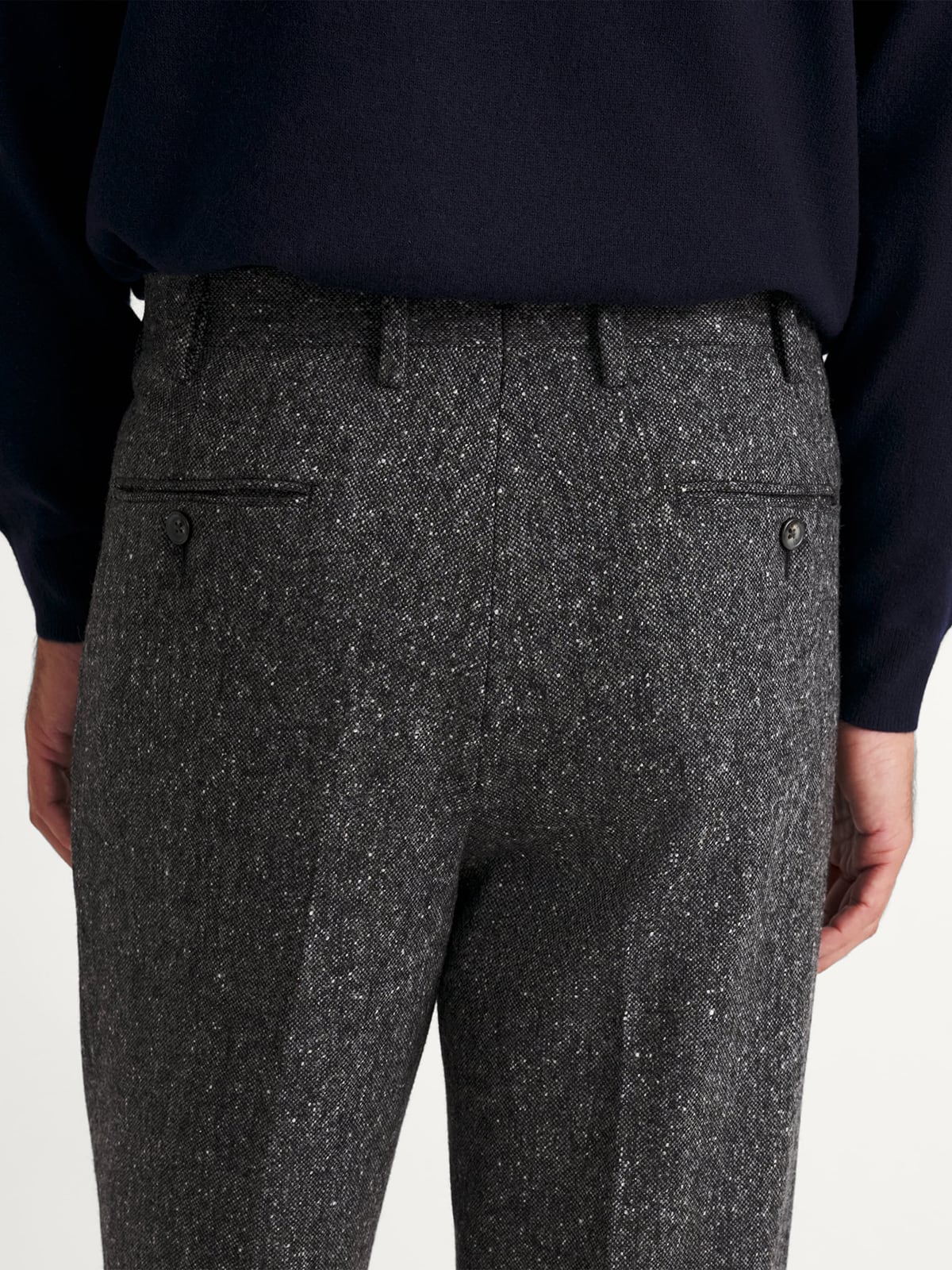 Charcoal Donegal Wool Tweed Trouser - Custom Fit Tailored Clothing