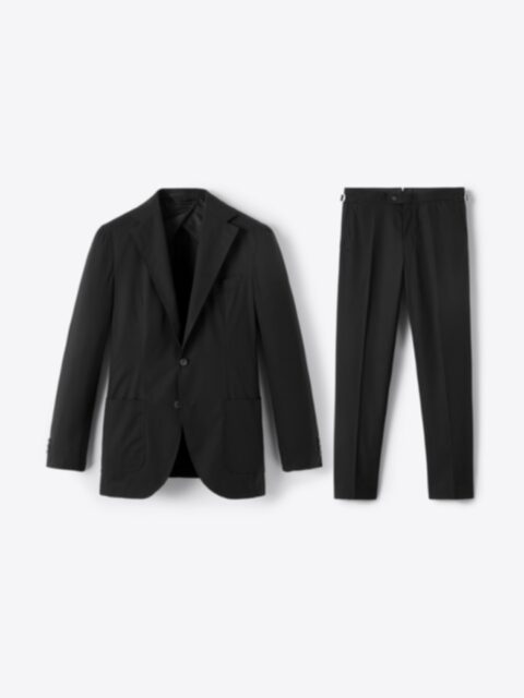 スーツ Raglan Jacket & Tucked Side Tab Trouser Black Allen Suit with Side Tab Dress Pant - Custom Fit