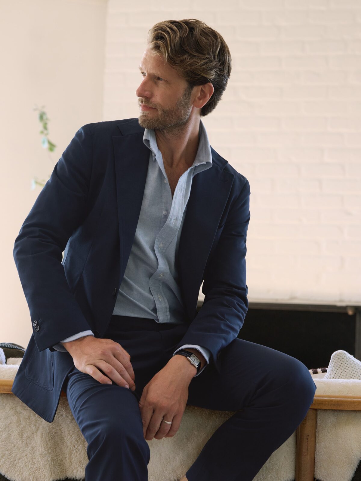 Navy High Twist Cotton Waverly Suit - Custom Fit Tailored Clothing