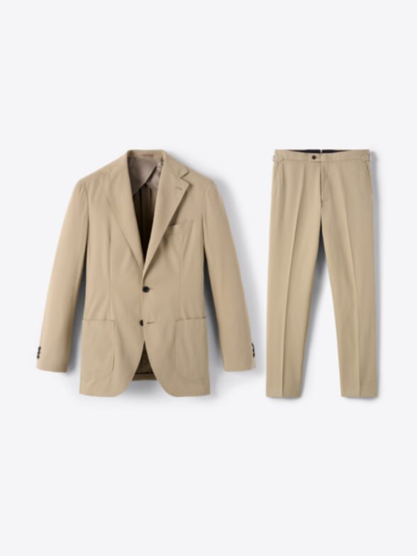 Men’s Khaki High Twist Cotton Waverly Suit Thumb