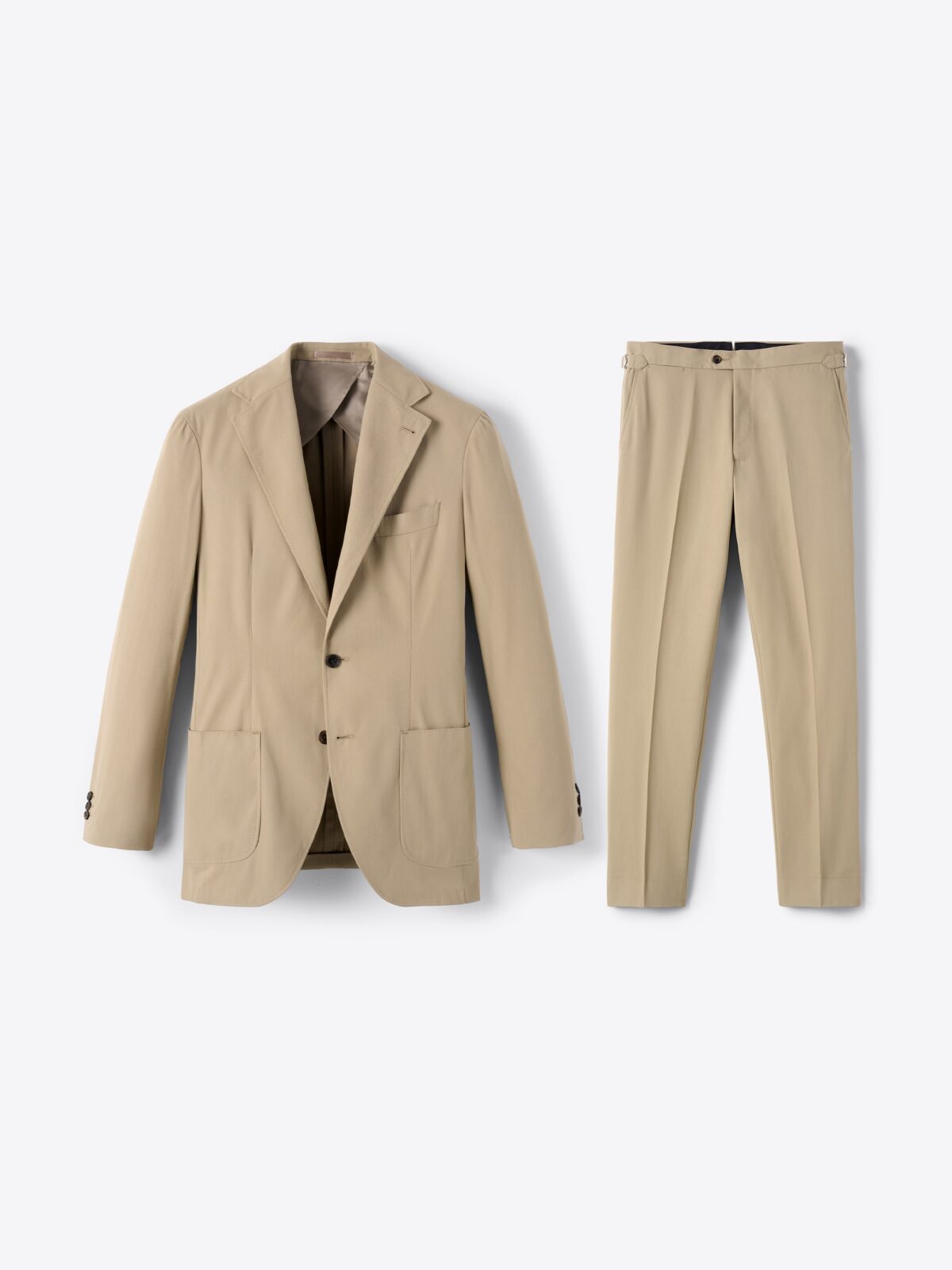 Khaki High Twist Cotton Sullivan Suit - Custom Fit Tailored Clothing