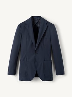 Navy High Twist Cotton Sullivan Jacket - Custom Fit Tailored