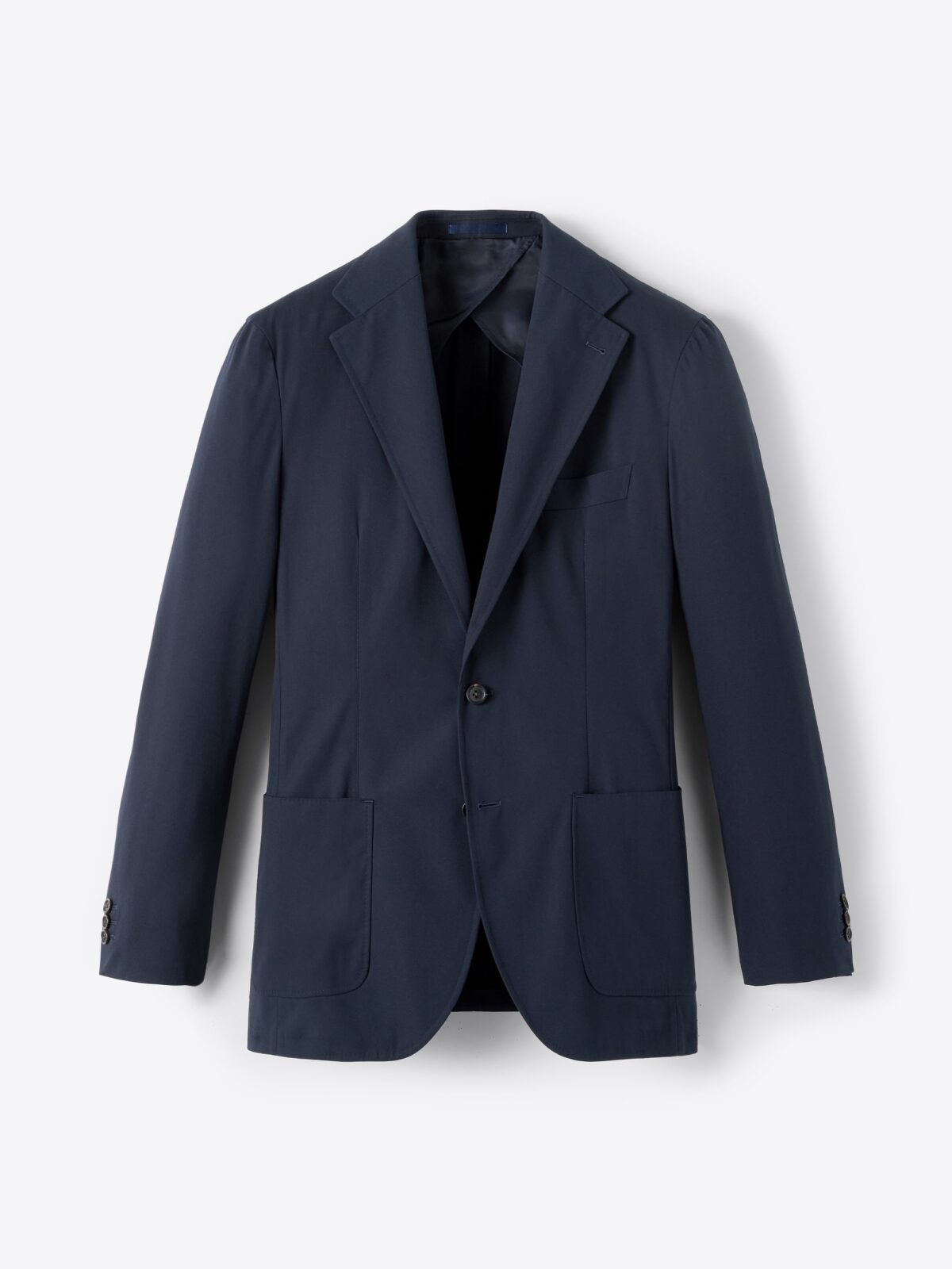 Navy High Twist Cotton Sullivan Jacket - Custom Fit Tailored