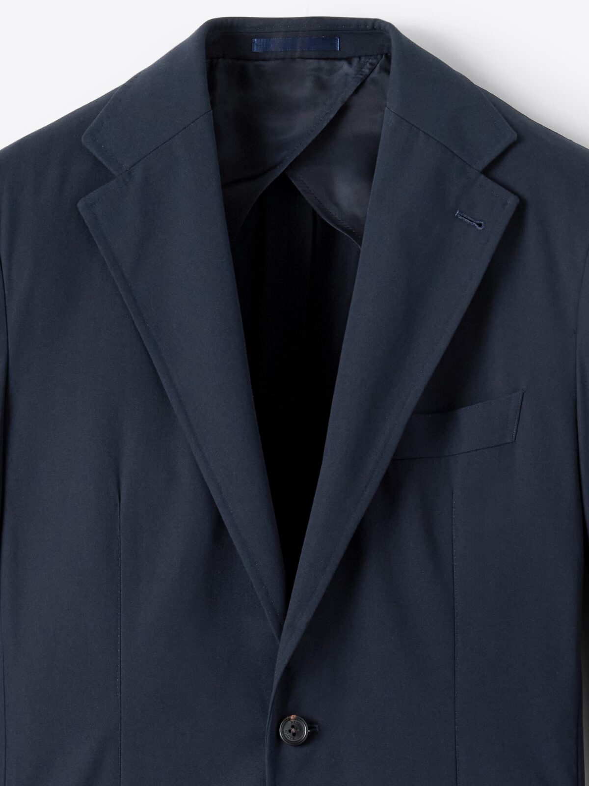 Navy High Twist Cotton Sullivan Jacket - Custom Fit Tailored Clothing