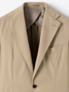 Khaki High Twist Cotton Sullivan Jacket - Custom Fit