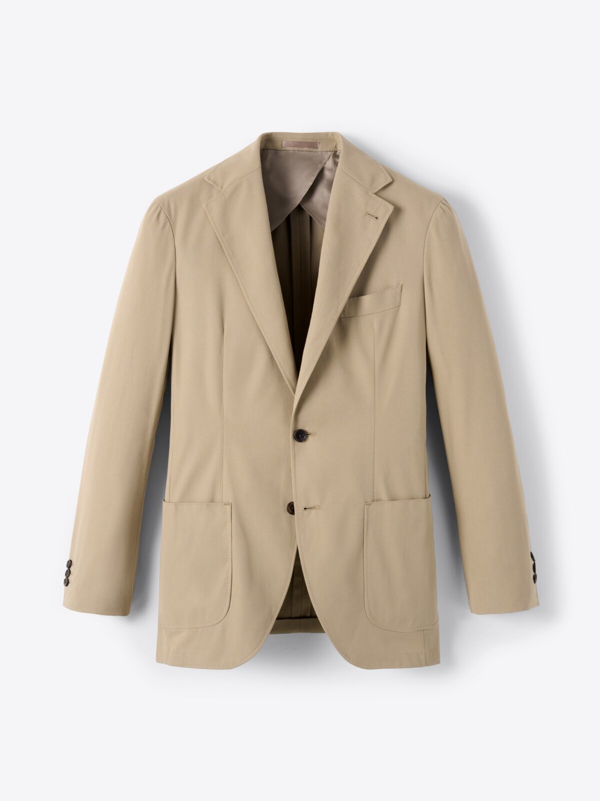 Khaki High Twist Cotton Sullivan Jacket - Custom Fit Tailored Clothing