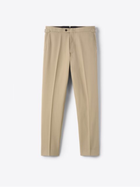 Khaki High Twist Cotton Dress Pant - Custom Fit Tailored Clothing