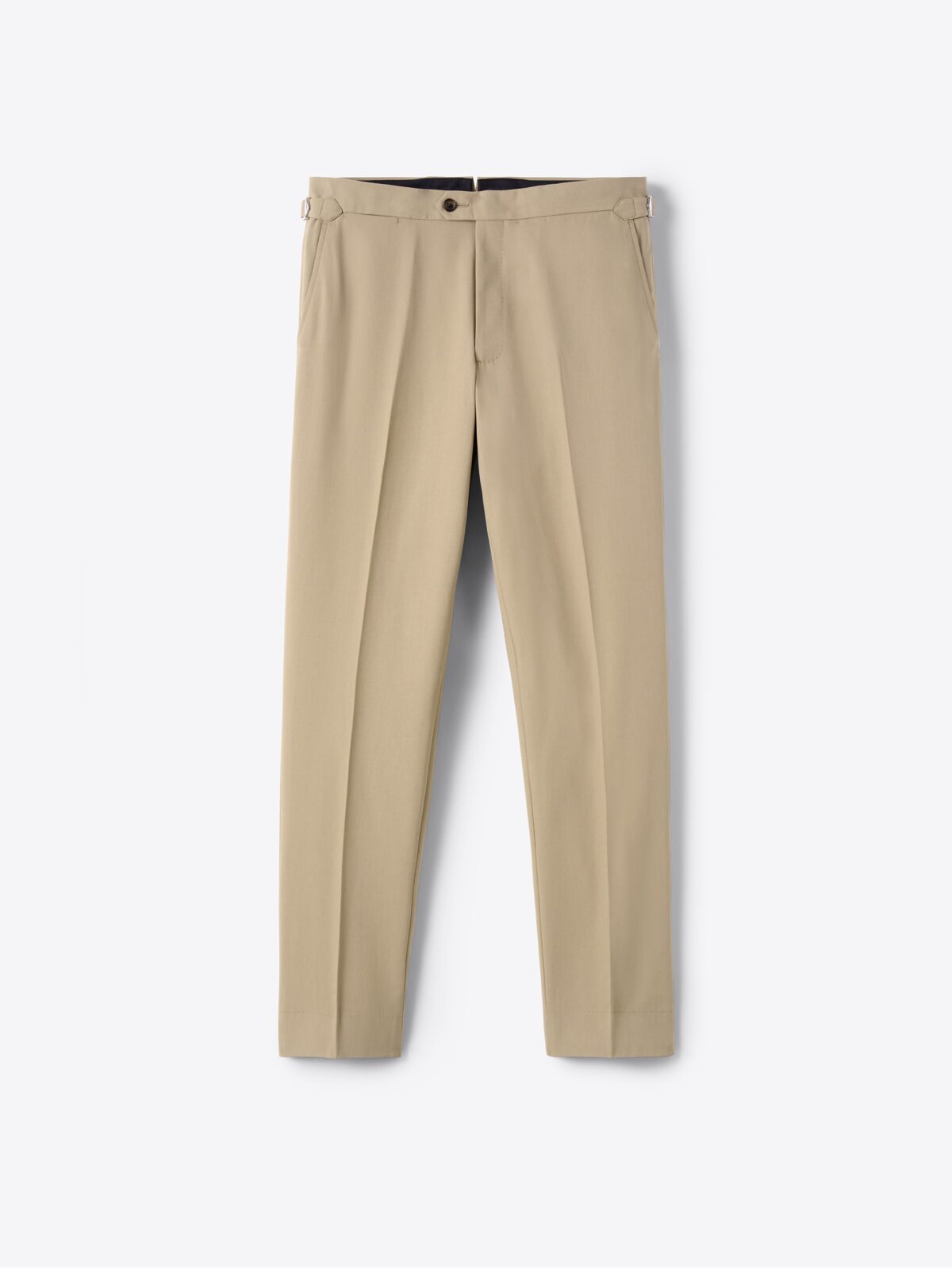 Khaki High Twist Cotton Dress Pant Custom Fit Tailored Clothing