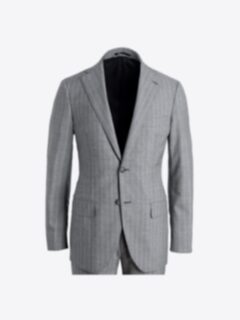 Shop Allen Light Grey S120s Pinstripe Tropical Wool Suit Jacket
