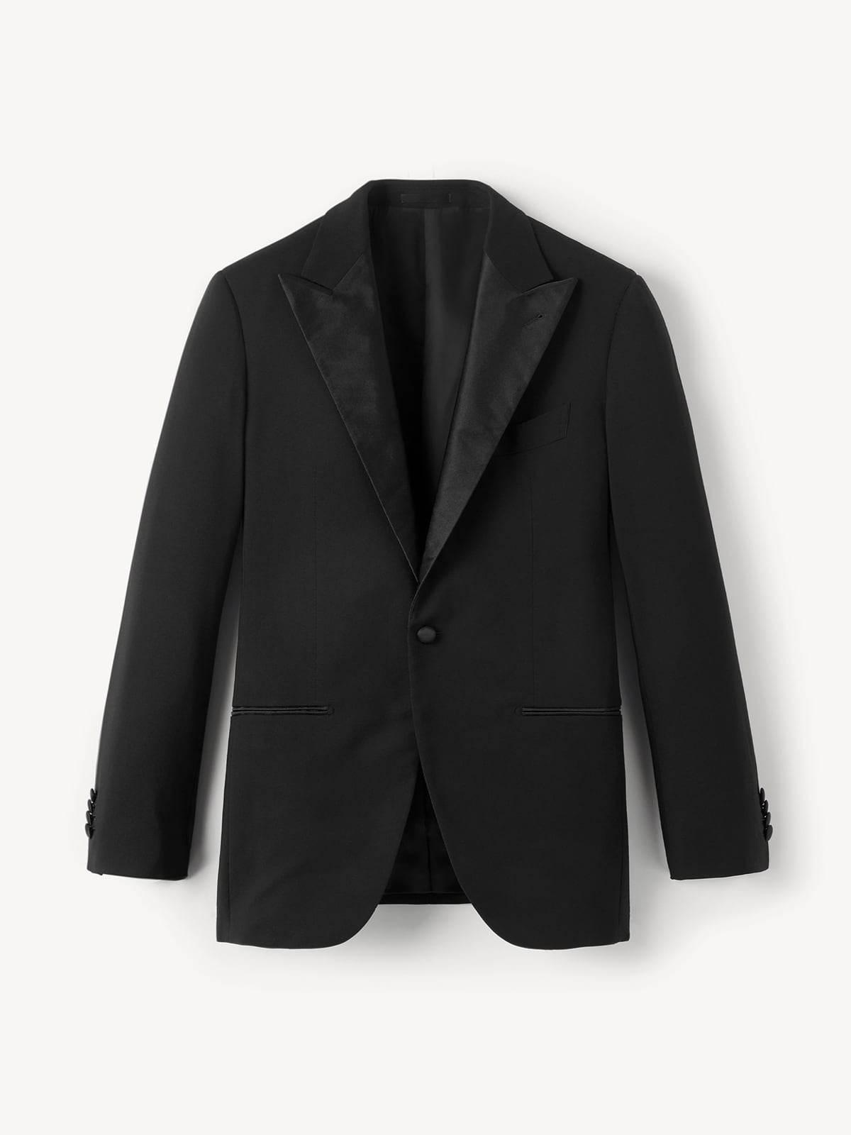 Loro Piana Fabric Black Barathea Tuxedo Jacket - Custom Fit