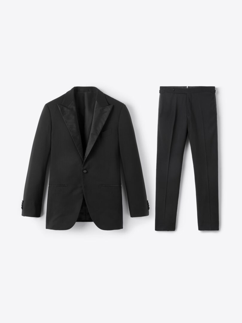 Men’s Loro Piana Fabric Black Barathea Tuxedo Thumb