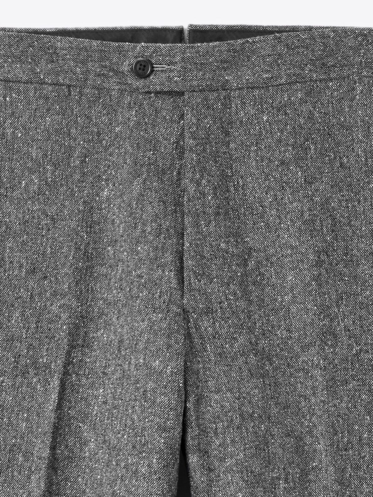 Grey Donegal Wool and Silk Tweed Dress Pant