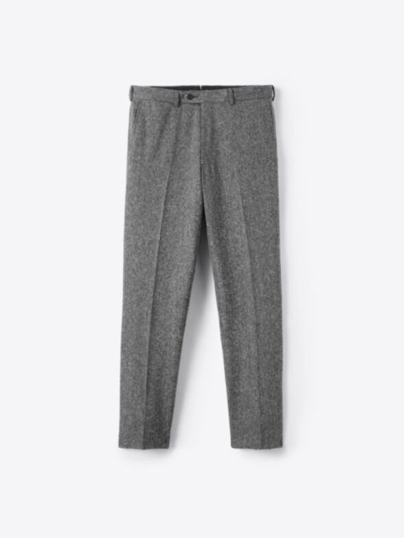 Men’s Grey Donegal Wool and Silk Tweed Dress Pant Thumb