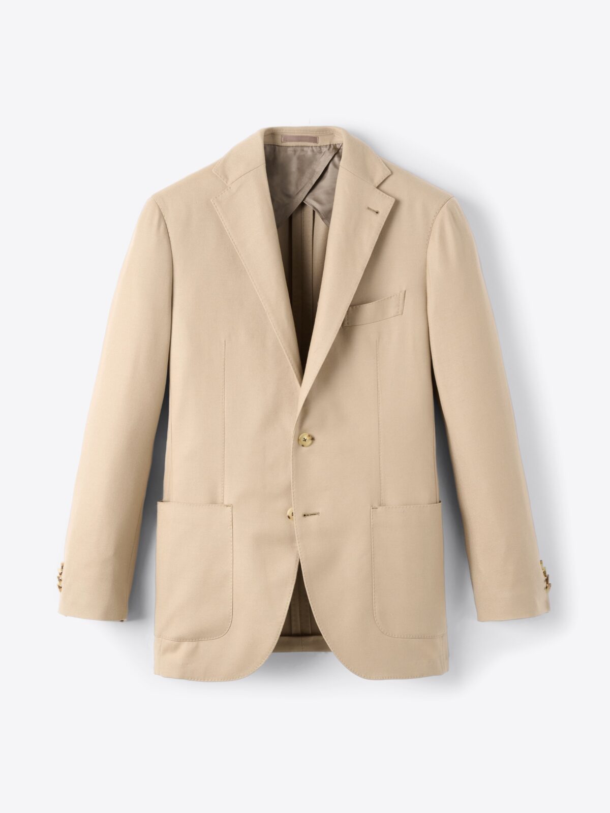 Camel Italian Flannel Bedford Jacket - Custom Fit Tailored Clothing