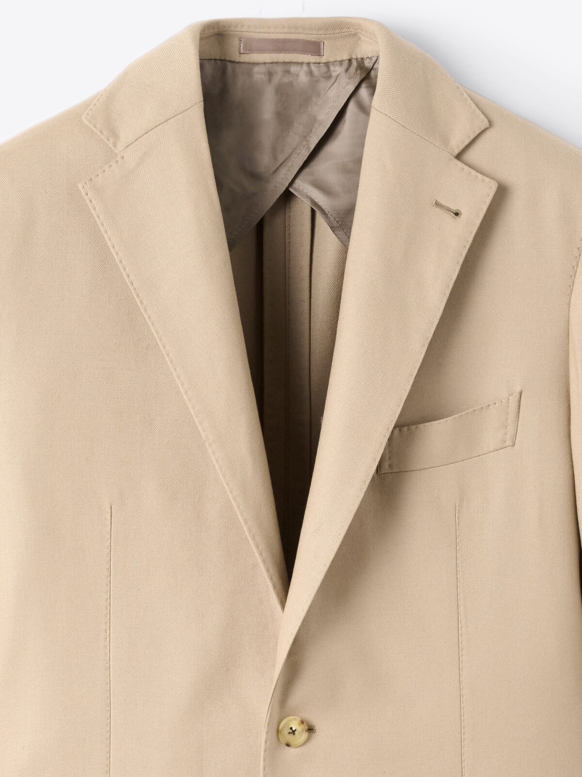 Camel Italian Flannel Bedford Jacket - Custom Fit Tailored Clothing