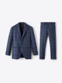 Shop VBC Navy Glen Plaid Wool Flannel Downing Suit