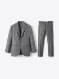 Shop VBC Grey Chalkstripe Wool Flannel Downing Suit