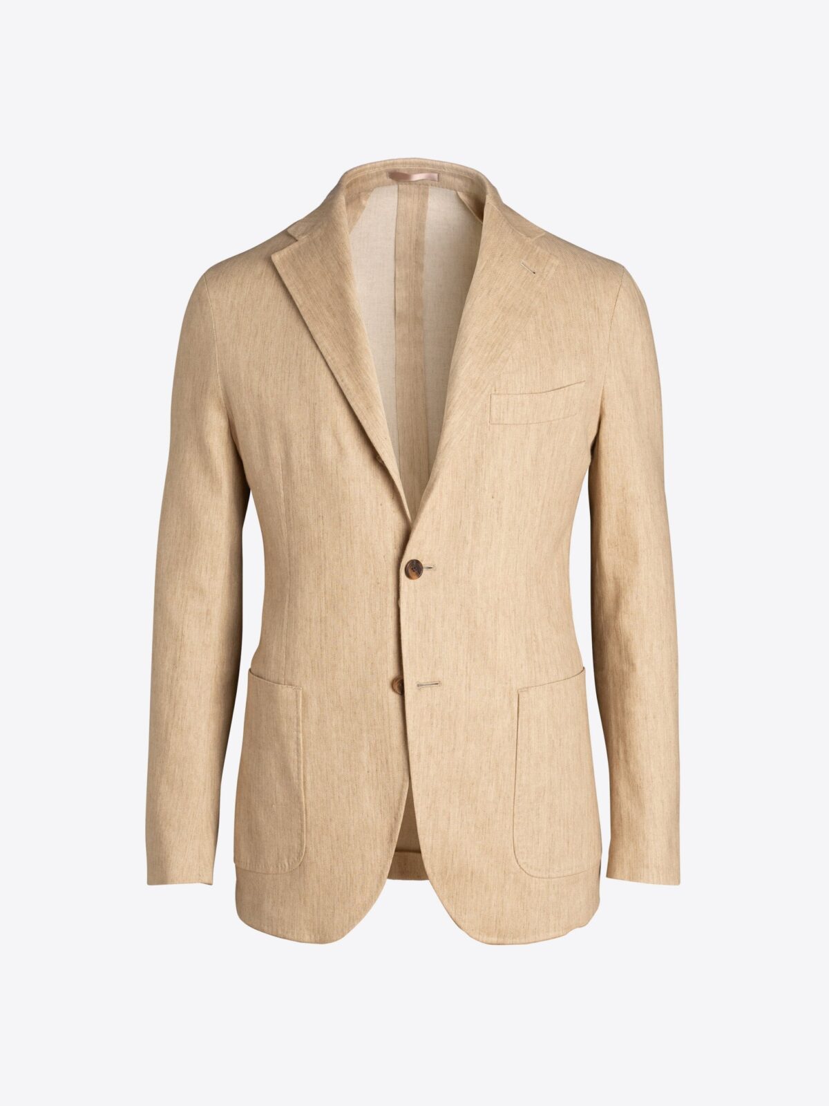 Waverly Beige Stretch Cotton and Linen Twill Jacket - Custom Fit