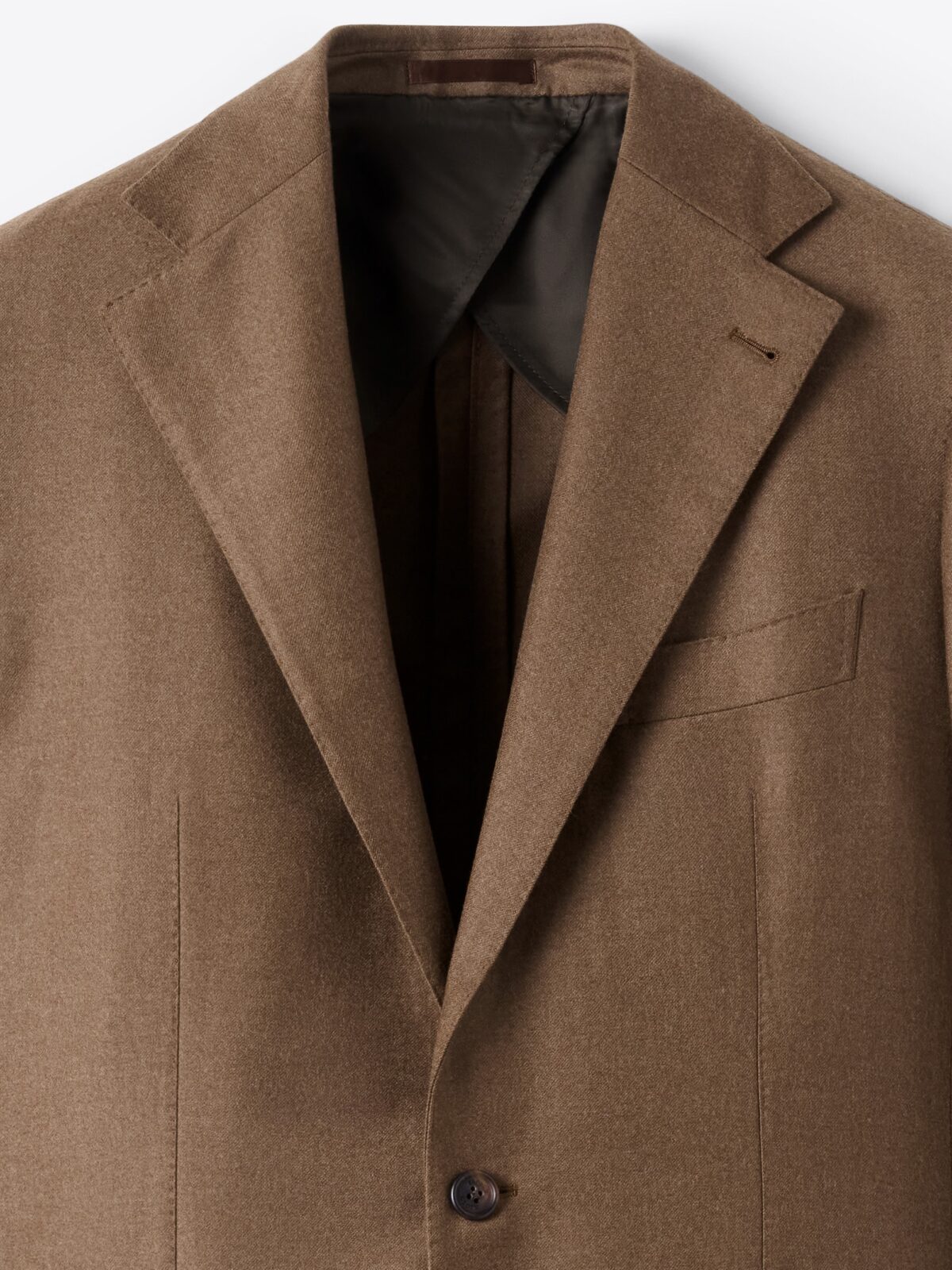 Marzotto Dark Camel Wool and Cashmere Downing Jacket Marzotto Dark Camel Wool and Cashmere Downing Jacket