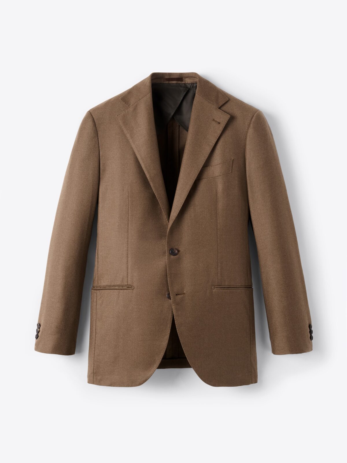 Marzotto Dark Camel Wool and Cashmere Downing Jacket Marzotto Dark Camel Wool and Cashmere Downing Jacket