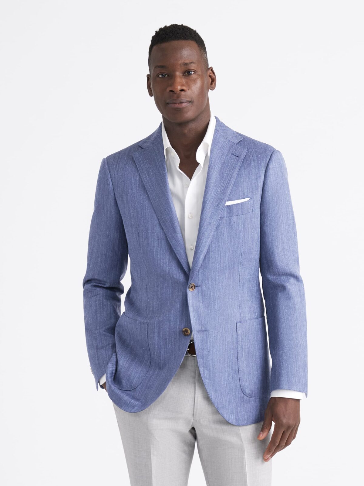 Loro Piana リネン ブルゾン スイングトップ　グリーン Loro Piana Fabric Slate Herringbone Linen Blend Hudson Jacket