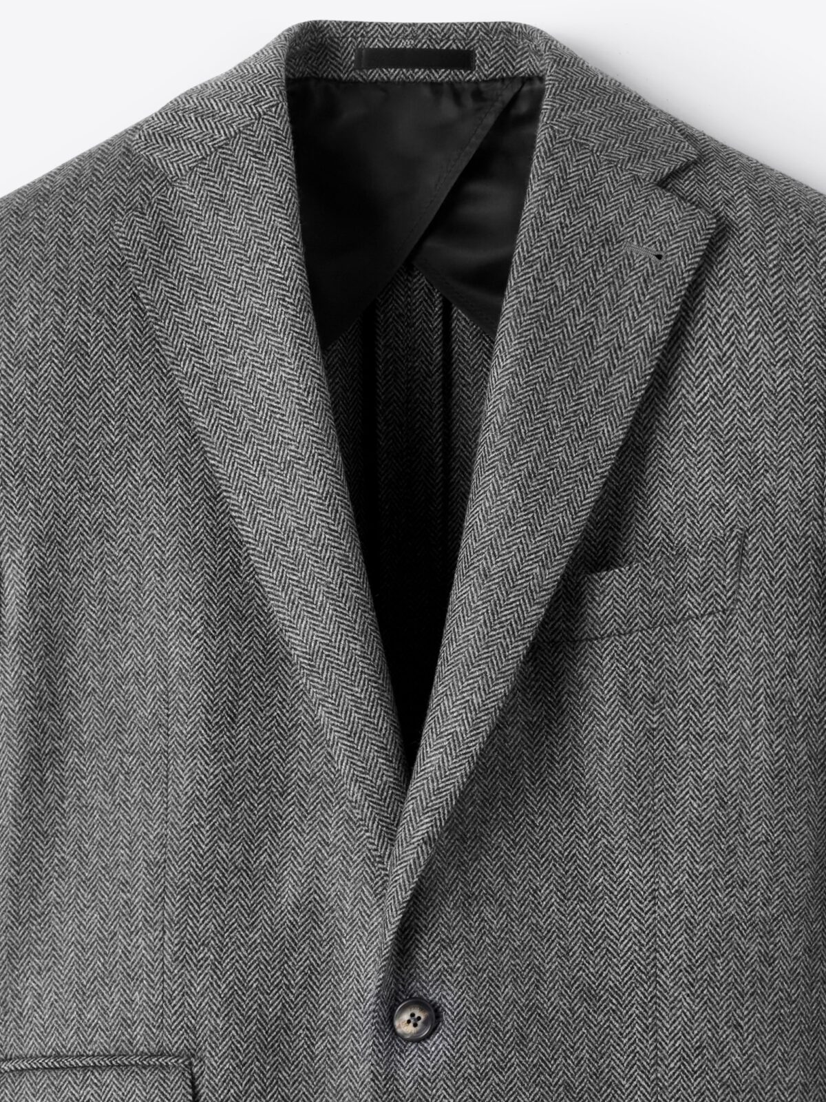 Grey Herringbone Loro Piana Fabric Wool Cashmere Walker Jacket