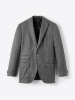 Shop Grey Herringbone Loro Piana Fabric Wool Cashmere Walker Jacket