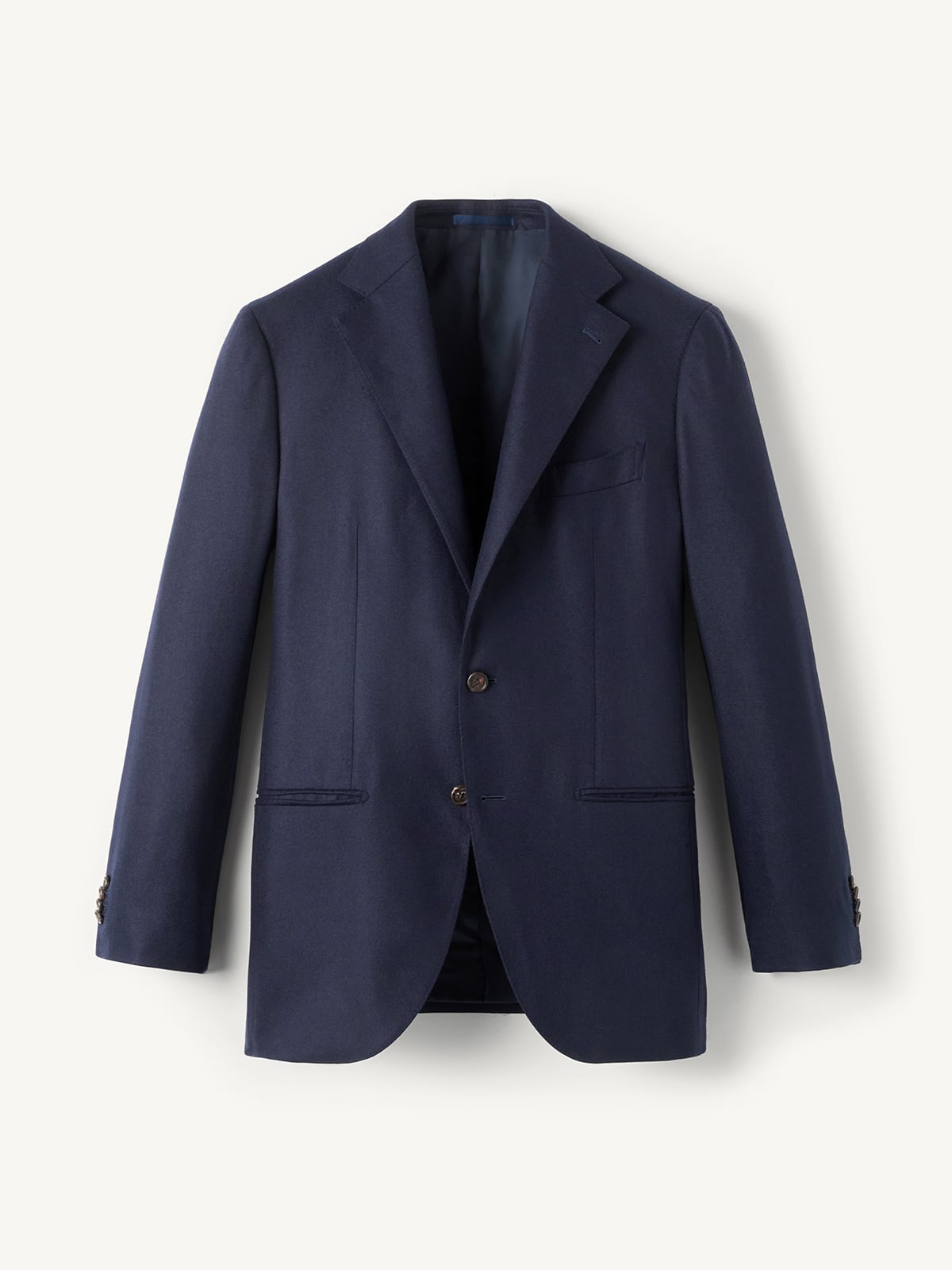 VBC Navy Wool Flannel Downing Jacket - Custom Fit Tailored Clothing