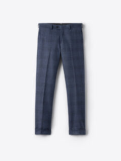 Shop VBC Navy Glen Plaid Wool Flannel Dress Pant