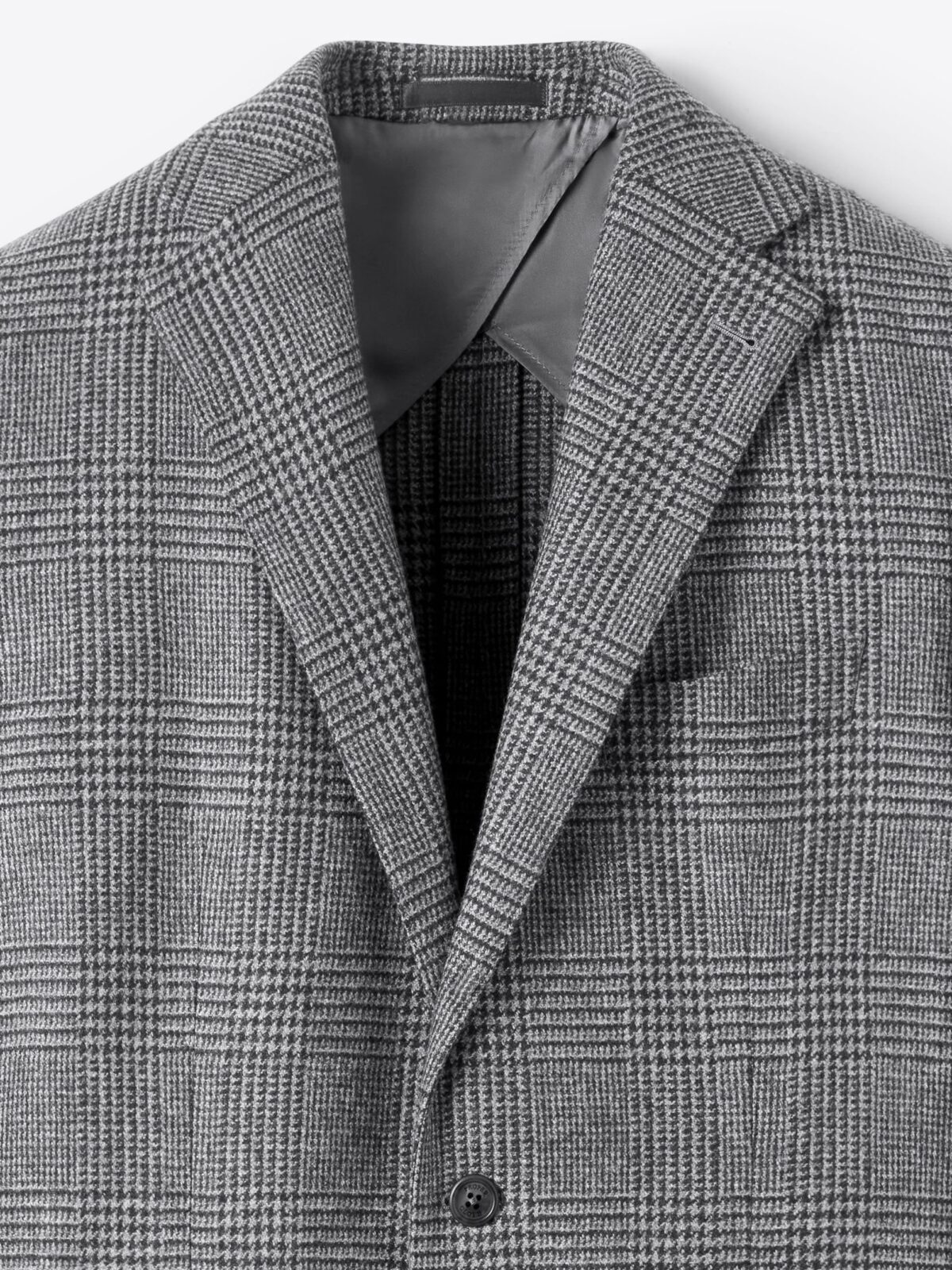 Grey Glen Plaid Italian Flannel Bedford Jacket - Custom Fit