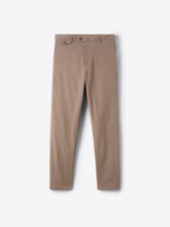 Shop Brenta Mocha Brushed Stretch Cotton Chino