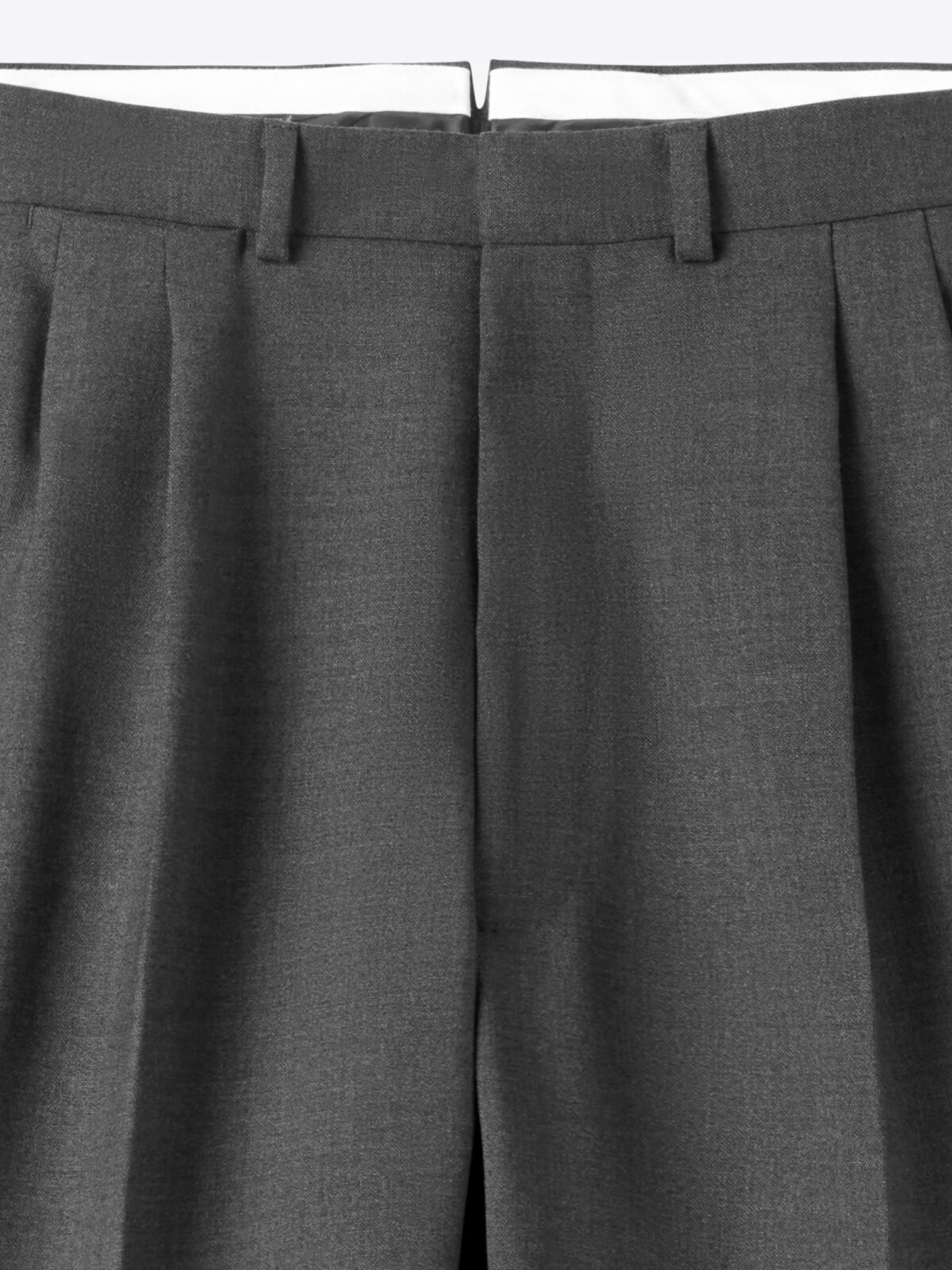 Dark Grey Wide Leg Pleated 3 Ply Fresco Trouser - Custom Fit Dark Grey Wide Leg Pleated 3 Ply Fresco Trouser - Custom Fit