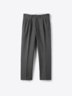 Shop Dark Grey Wide Legged Pleated 3 Ply Fresco Trouser