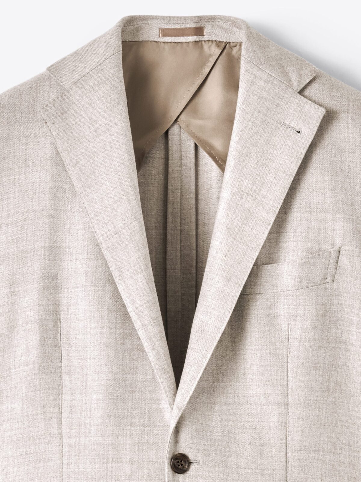 Stone Melange Essential Flannel Thompson Jacket - Custom Fit