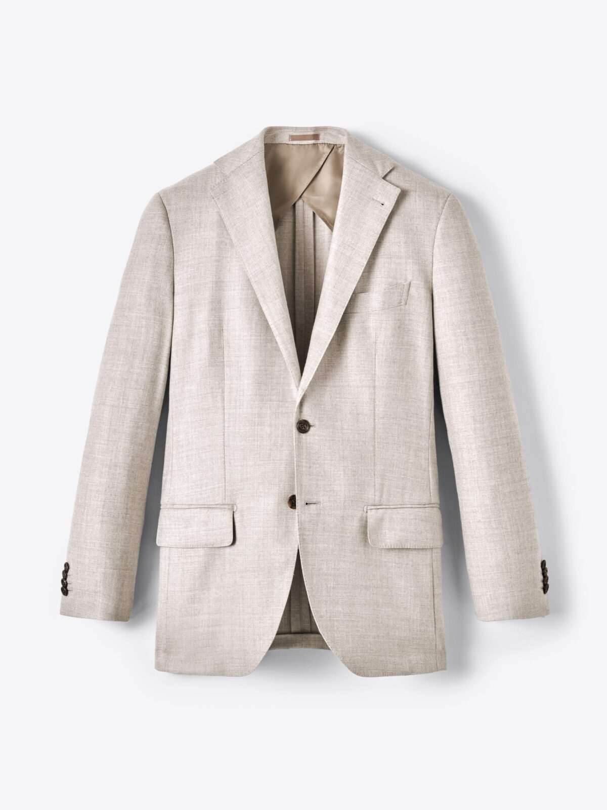 Stone Melange Essential Flannel Thompson Jacket - Custom Fit