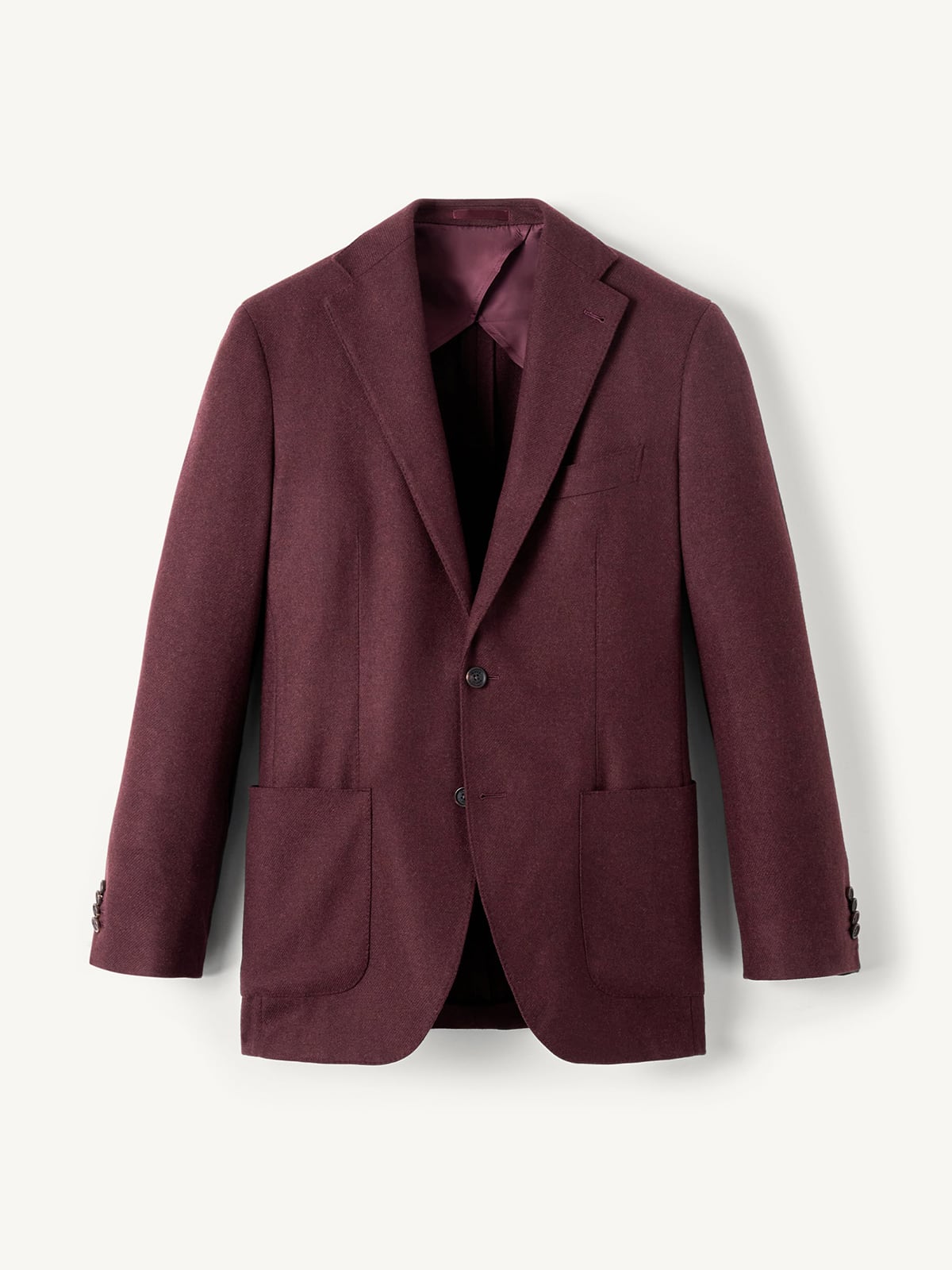 Burgundy Italian Flannel Bedford Jacket - Custom Fit Tailored Clothing