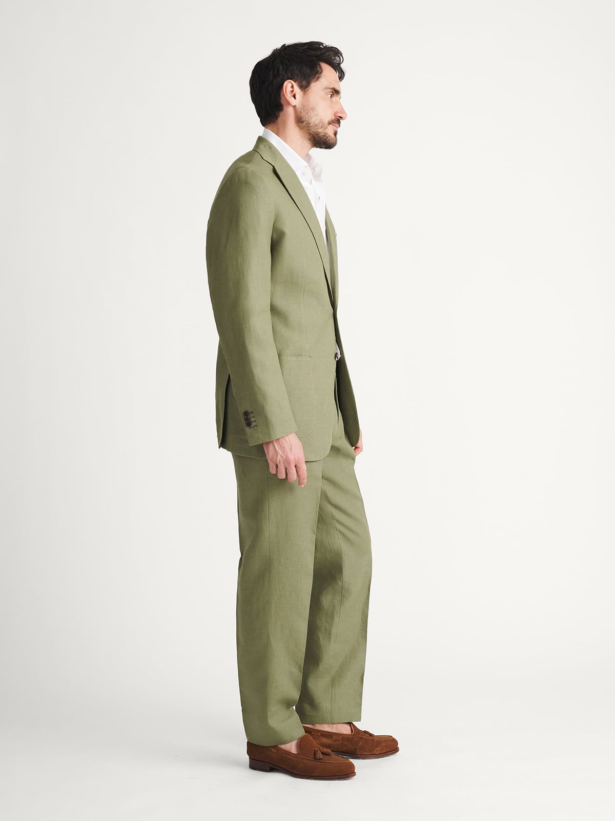Spence Bryson Sage Heavy Irish Linen Bedford Suit - Custom Fit