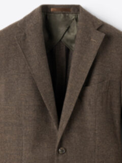 Drago Brown Houndstooth S130s Flannel Bedford Jacket Drago Brown Houndstooth S130s Flannel Bedford Jacket